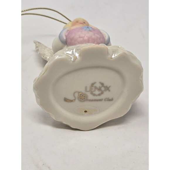 VINTAGE LENOX CHRISTMAS ORNAMENT BUNDLE ANGEL SNOWFLAKE MITTENS PORCELAIN GOLD - Picture 13 of 14